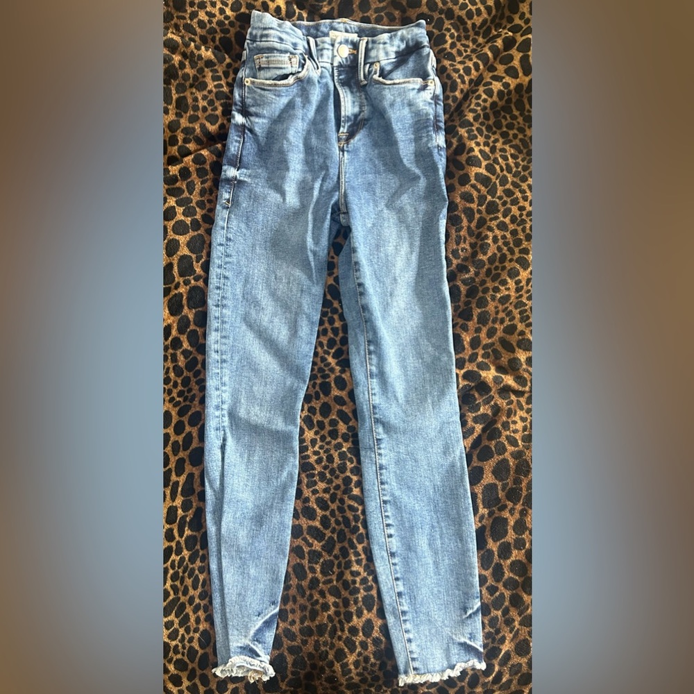 Good American high waisted cropped skinny jeans sizes 0/25